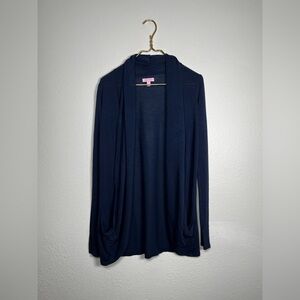 Lilly Pulitzer navy blue Knit Cardigan with side pockets size medium
